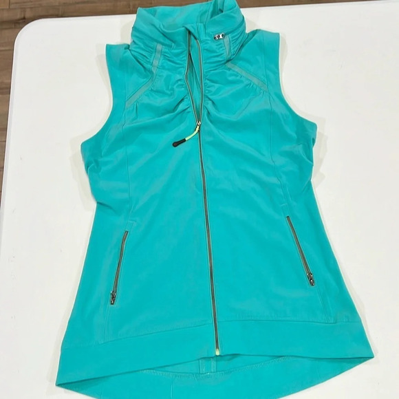 Tangerine - athletic vest with hidden zippered hood, teal, S - Picture 1 of 8